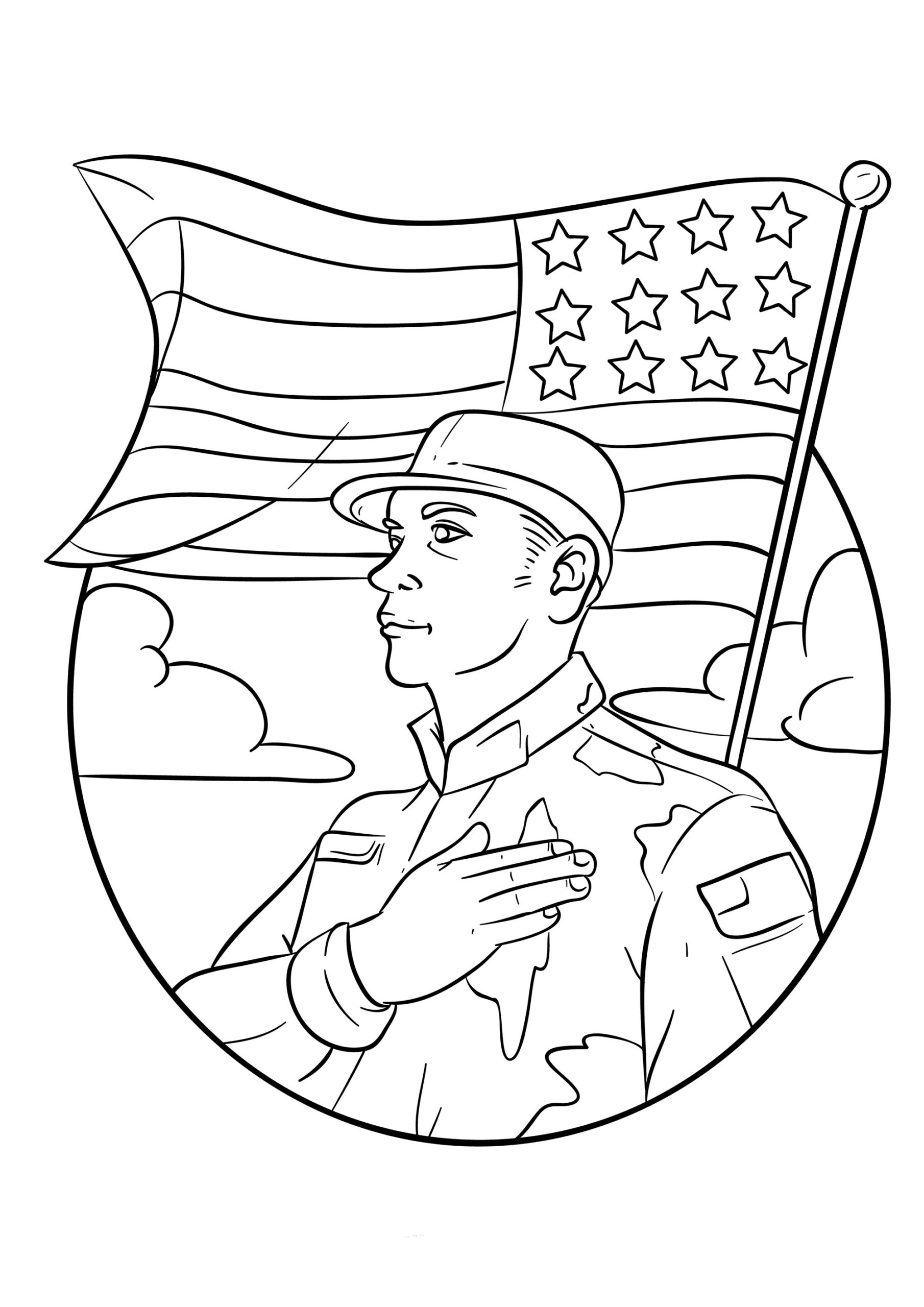 Patriotic Soldier United States Soldiers Coloring Pages For Kids