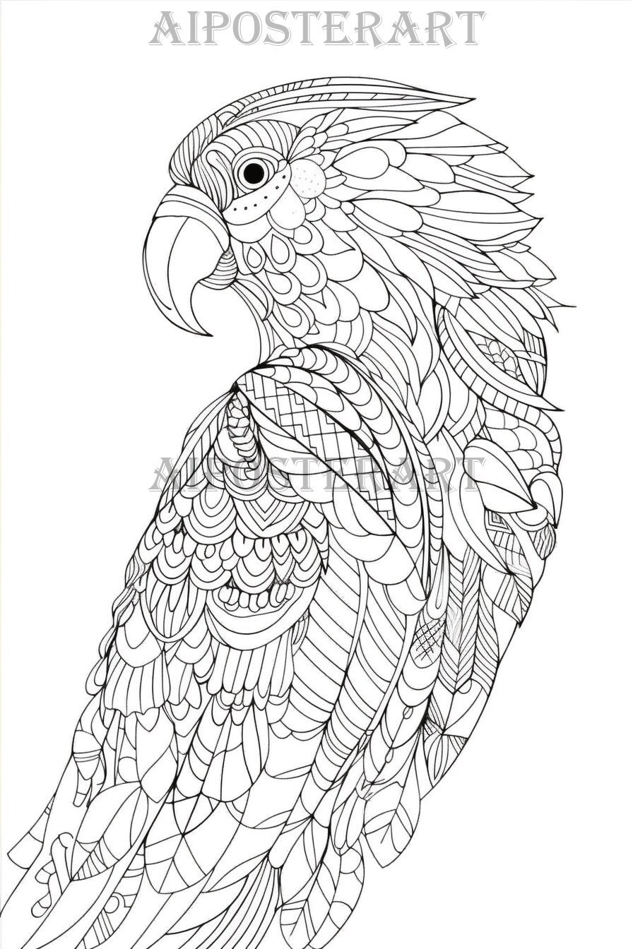 Printable Parrot Coloring Pages