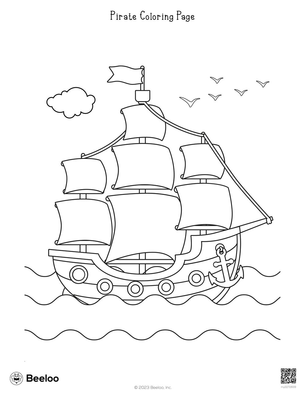 Pirate Coloring Page Beeloo Printable Crafts And Activities For Kids