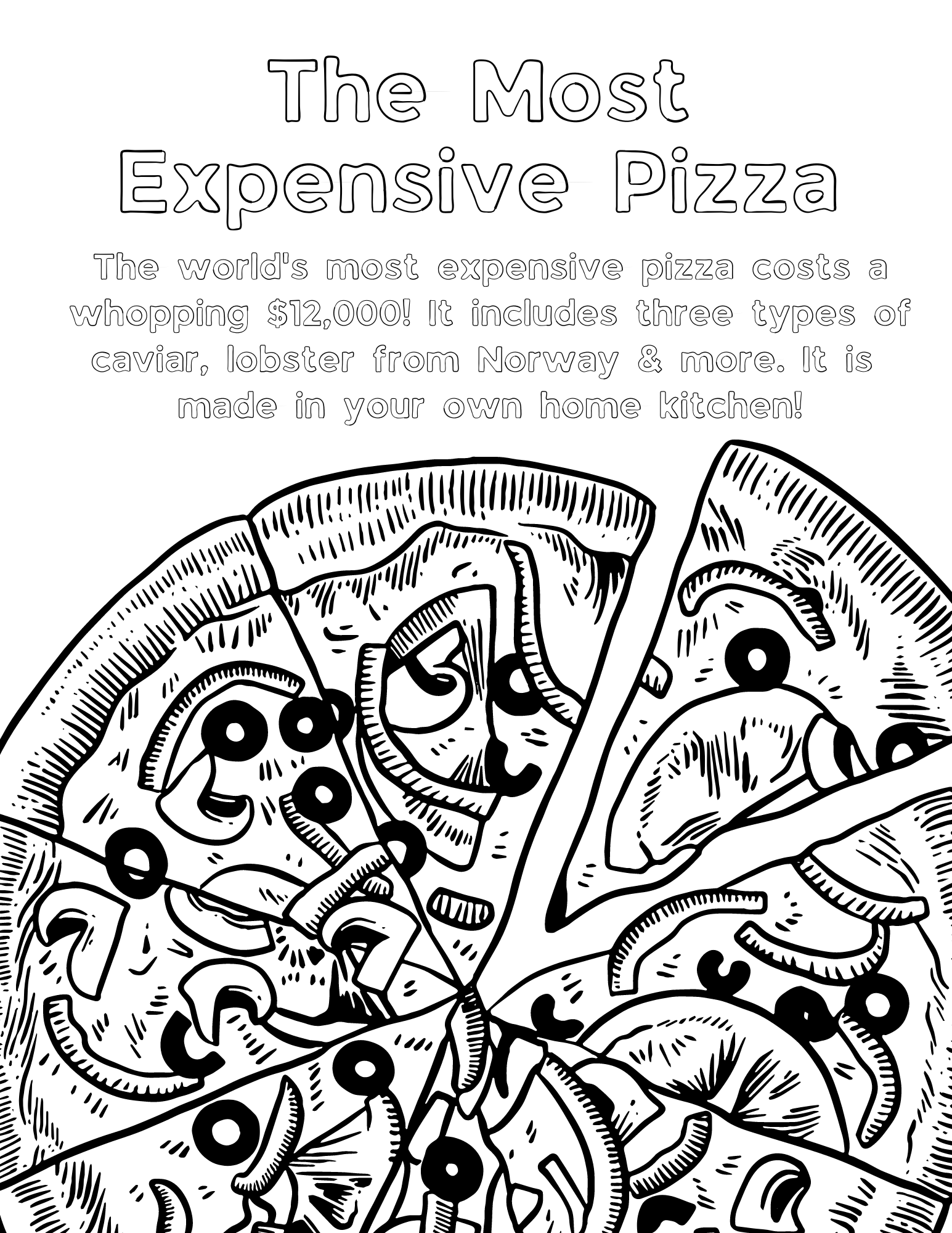 Free Pizza Coloring Pages