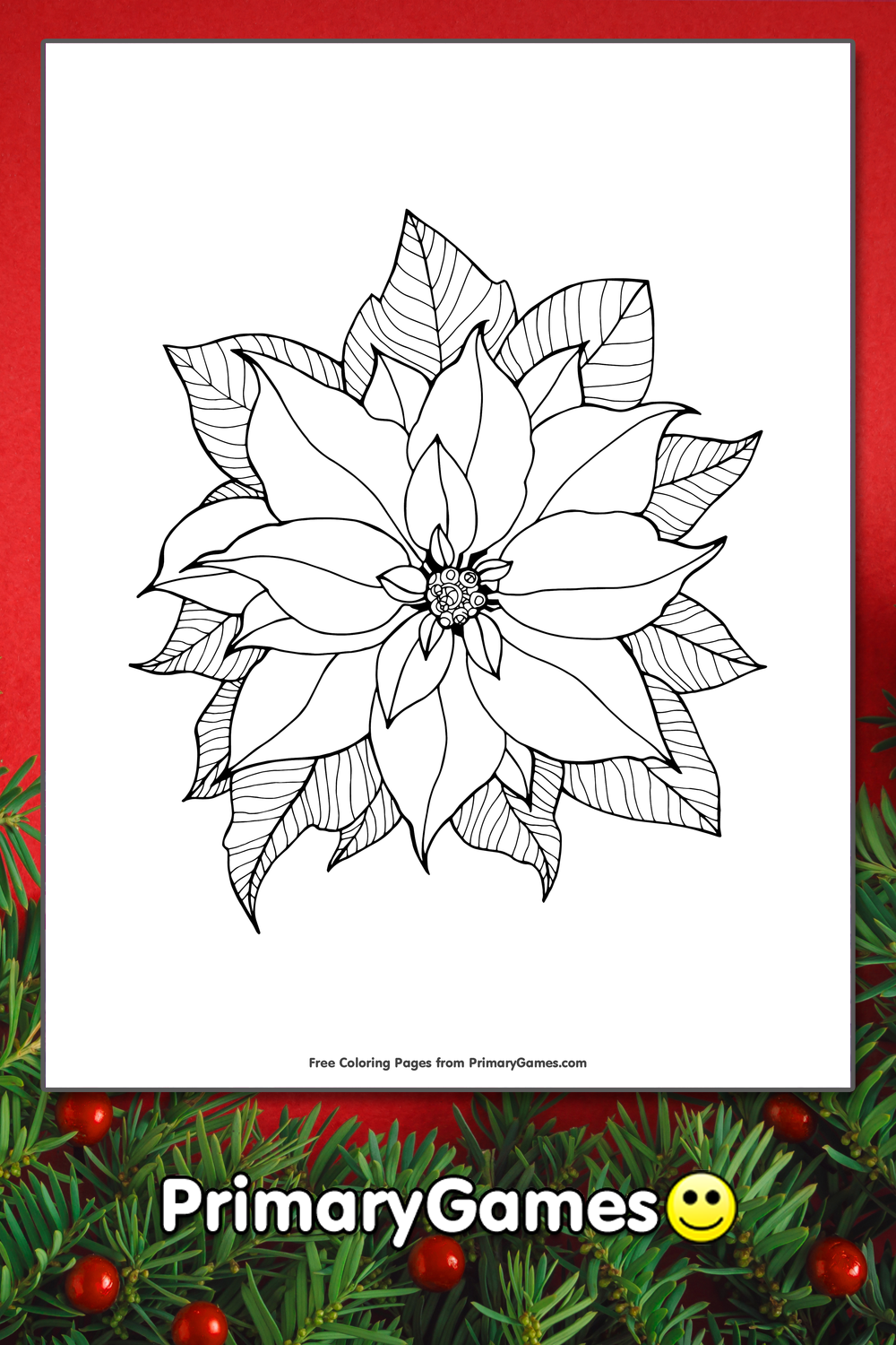 Poinsettia Coloring Page FREE Printable PDF From PrimaryGames