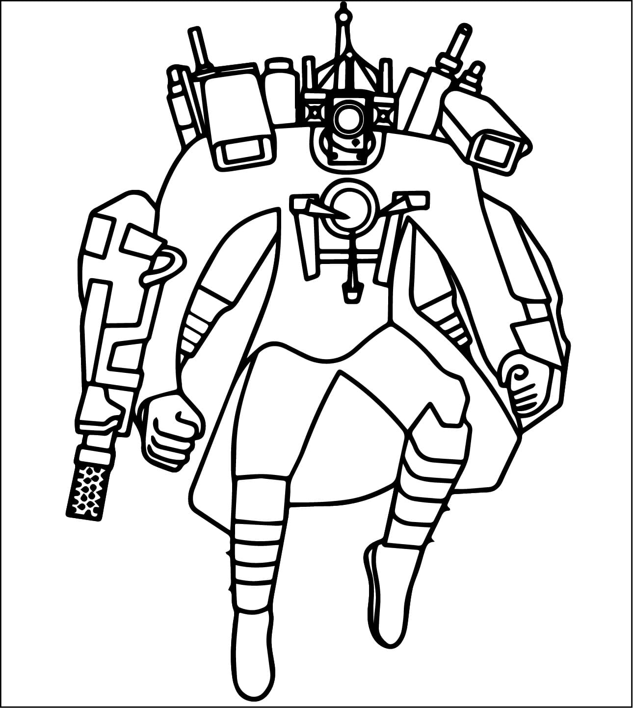 Powerful Titan Cameraman Coloring Page Download Print Or Color Online For Free