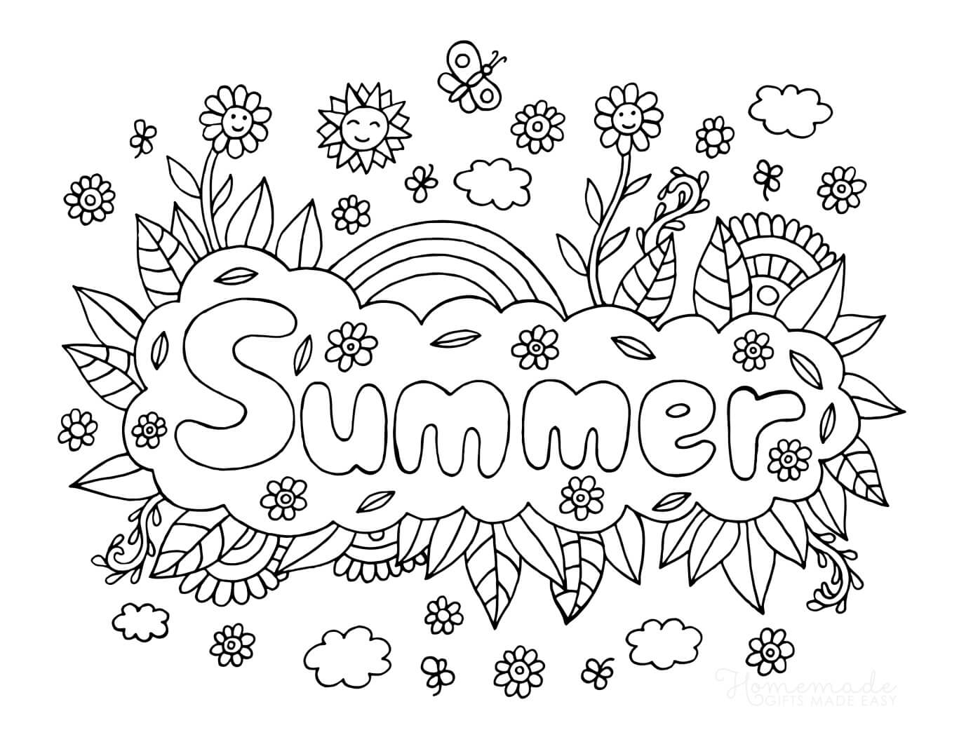 Premium Vector Hello Summer Coloring Pages For Kids Summer Worksheets Library
