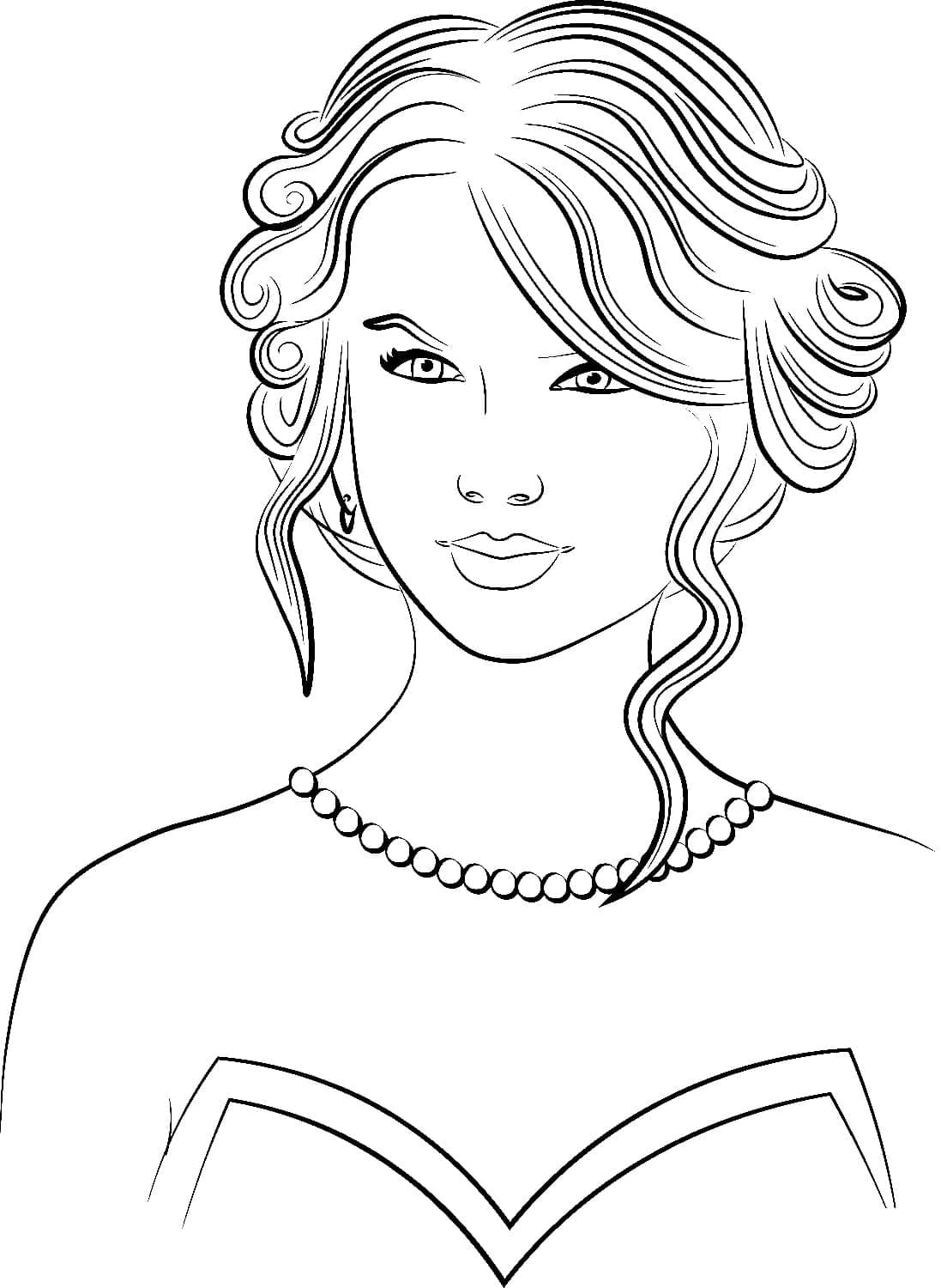 Pretty Taylor Swift Coloring Page Download Print Or Color Online For Free