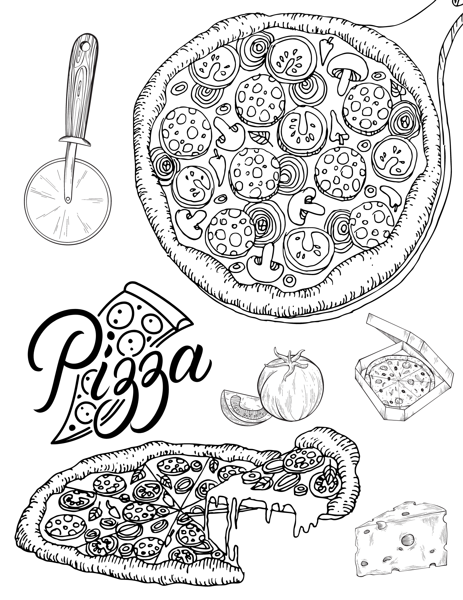 Print These Perfect Pizza Coloring Pages For Kids And Adults