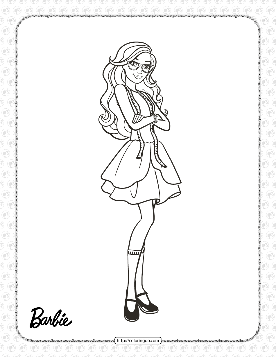 Printable Barbie Fashion Designer Coloring Page