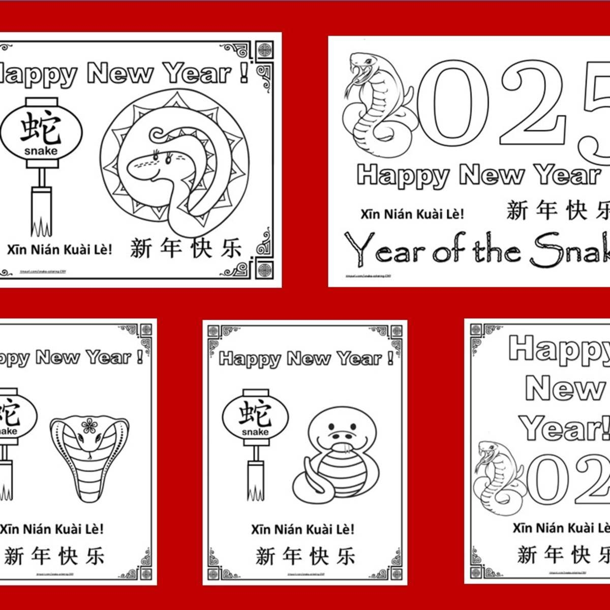 Chinese New Year 2025 Free Printable Coloring Pages