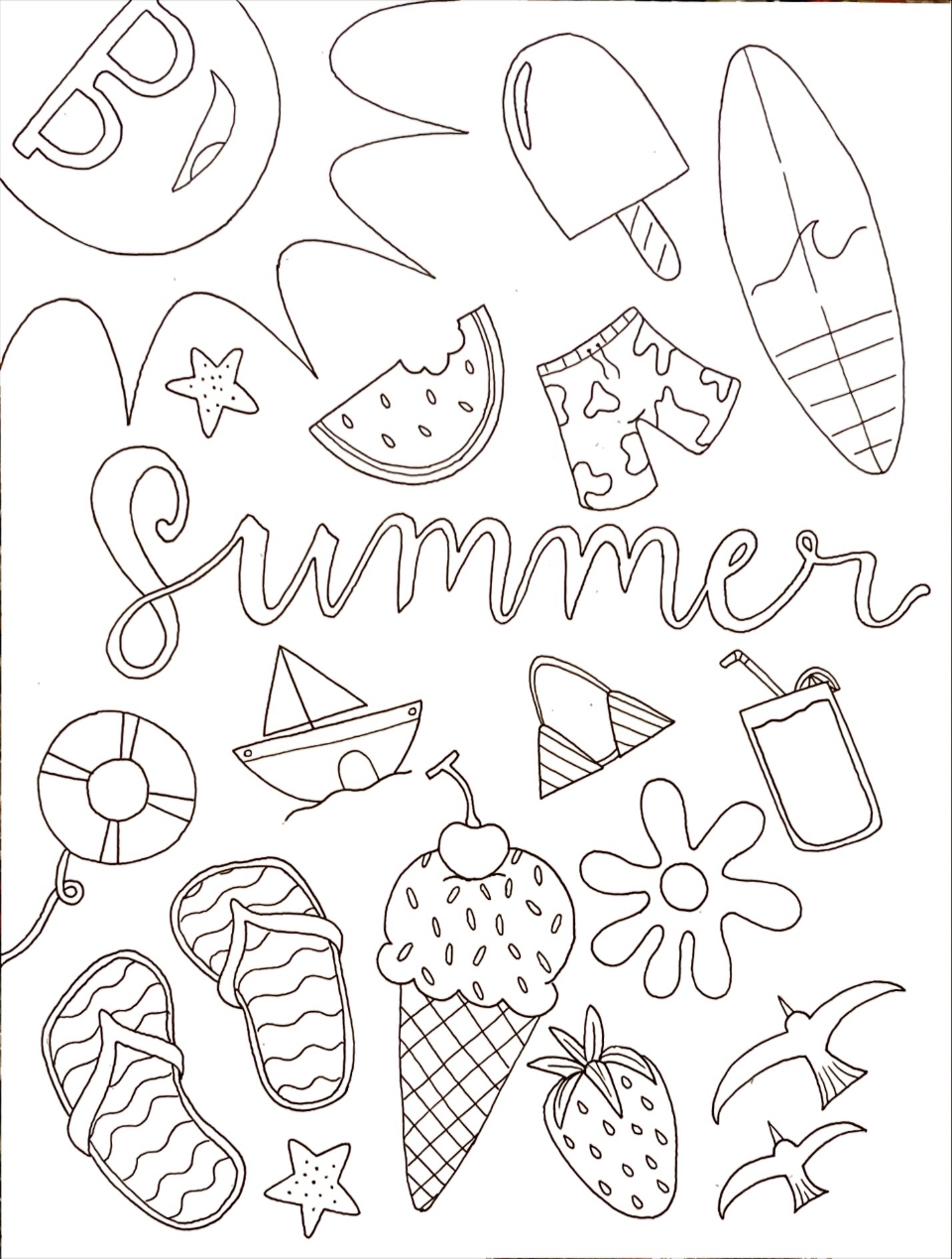 Free Summer Coloring Pages For Adults