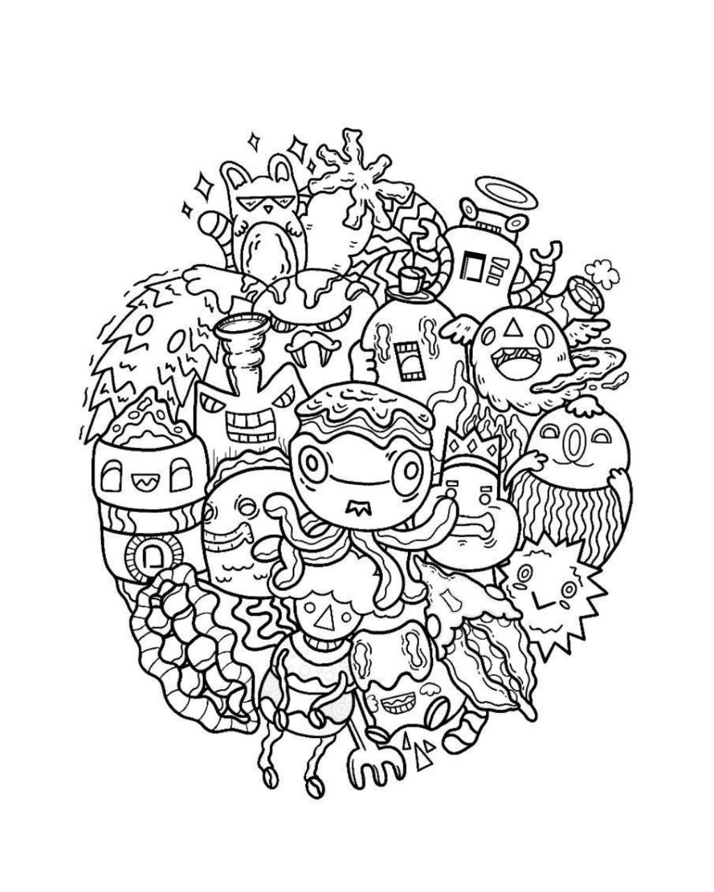 Printable Doodle Illustration Coloring Sheet 3 By Beatarts co Raket PH