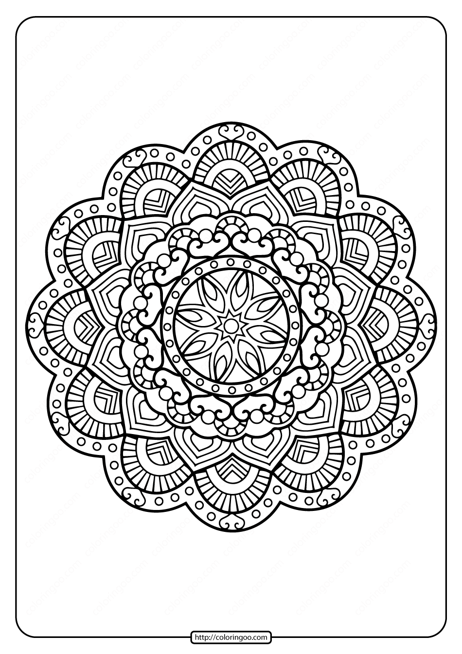 Printable Floral Mandala PDF Coloring Pages 32