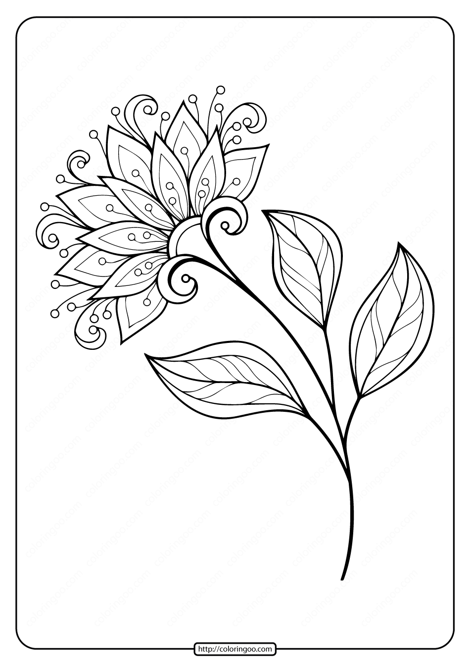 Printable Flower Color Pages