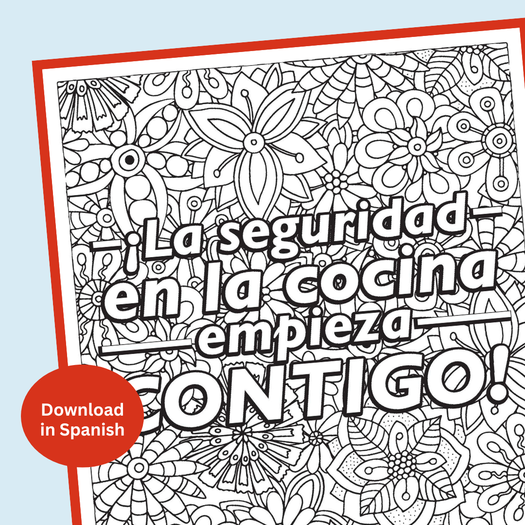 Printable Mindful Coloring Page Cooking Safety English And Spanish Sparky School House