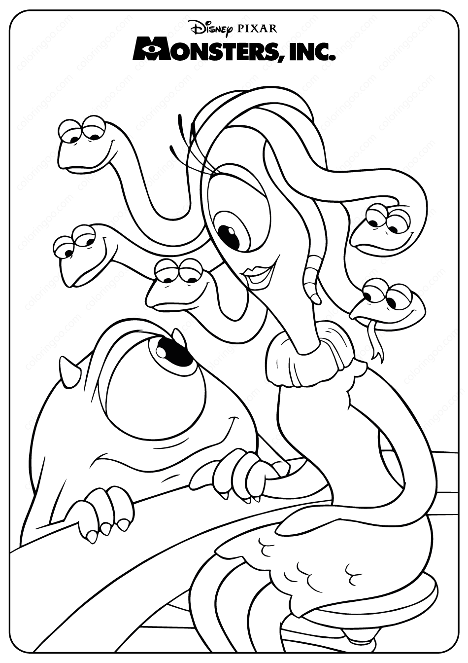 Printable Monsters Inc Mike Celia Coloring Pages