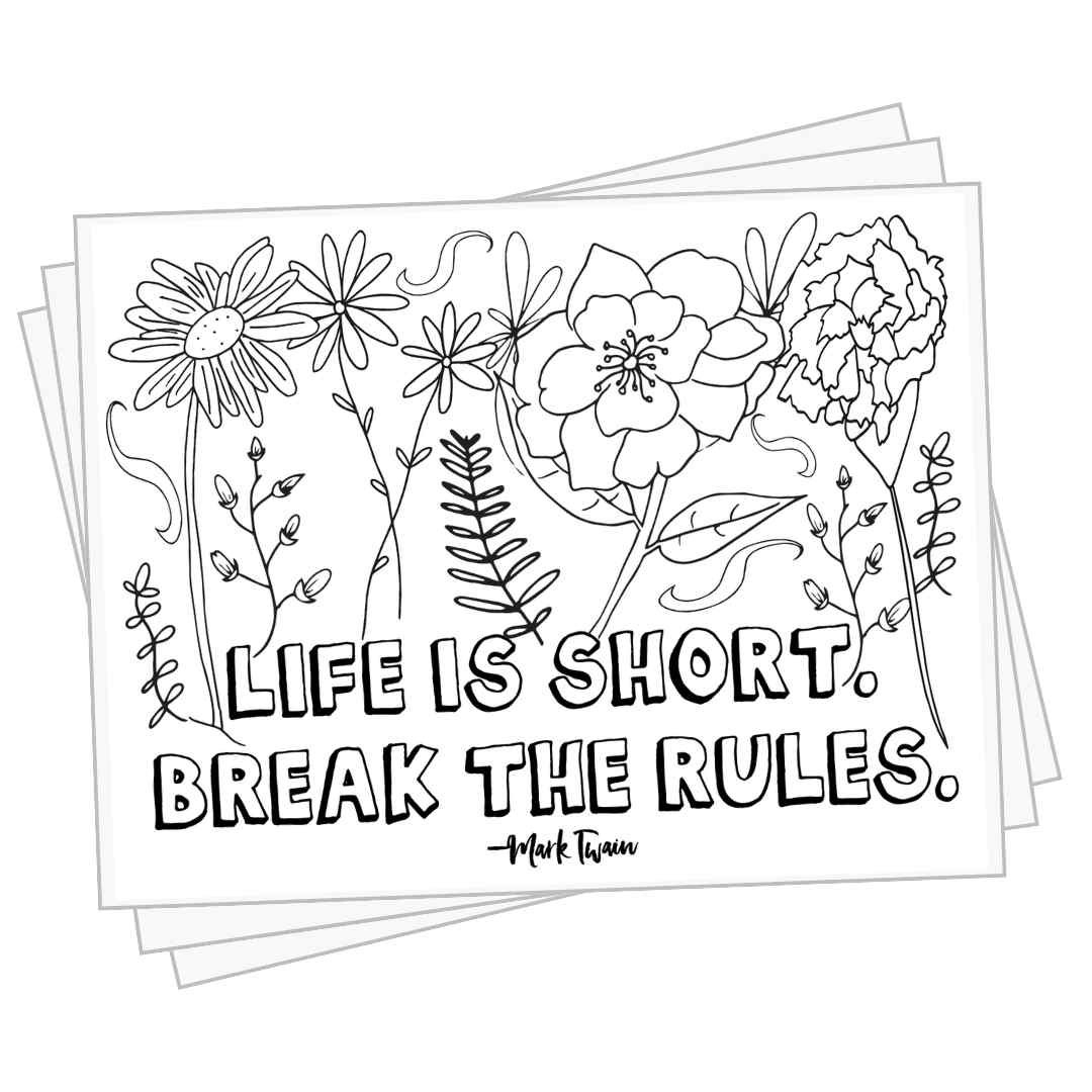 Inspirational Quotes Coloring Pages Printable