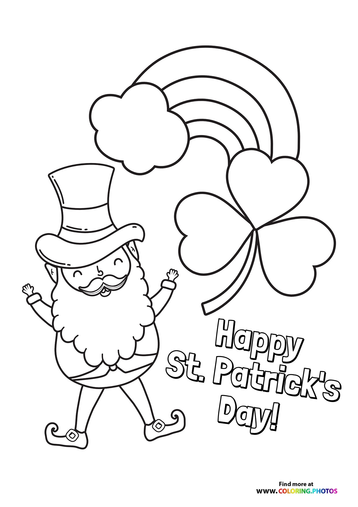 Rainbow St Patricks Day Coloring Pages For Kids