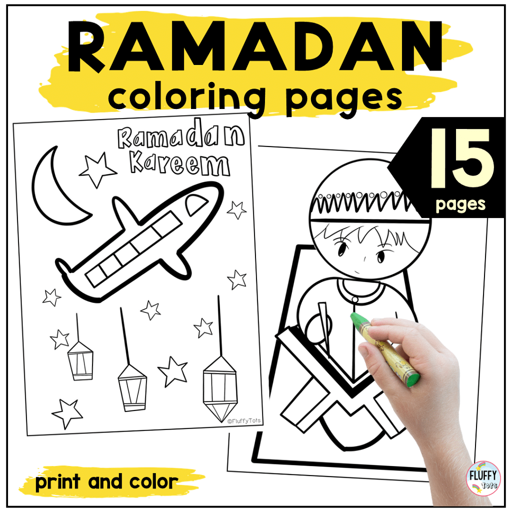 Ramadan Coloring Pages For Kids 2 Cute Pages FluffyTots