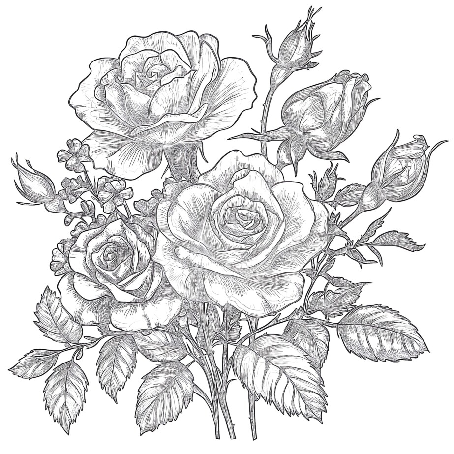 Roses And Flowers Coloring Pages Coloring Pages Mimi Panda