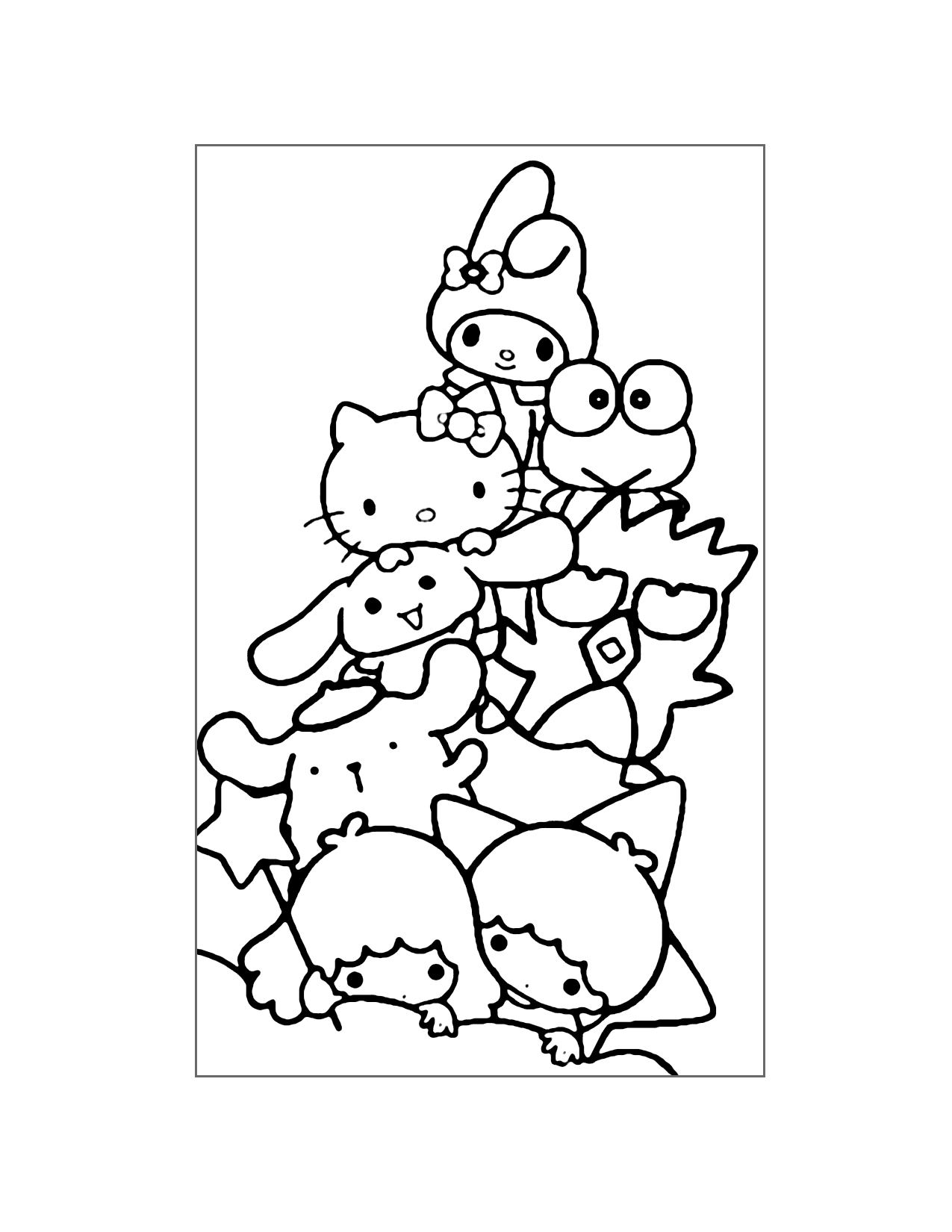 Hello Kitty And Friends Printable Coloring Pages