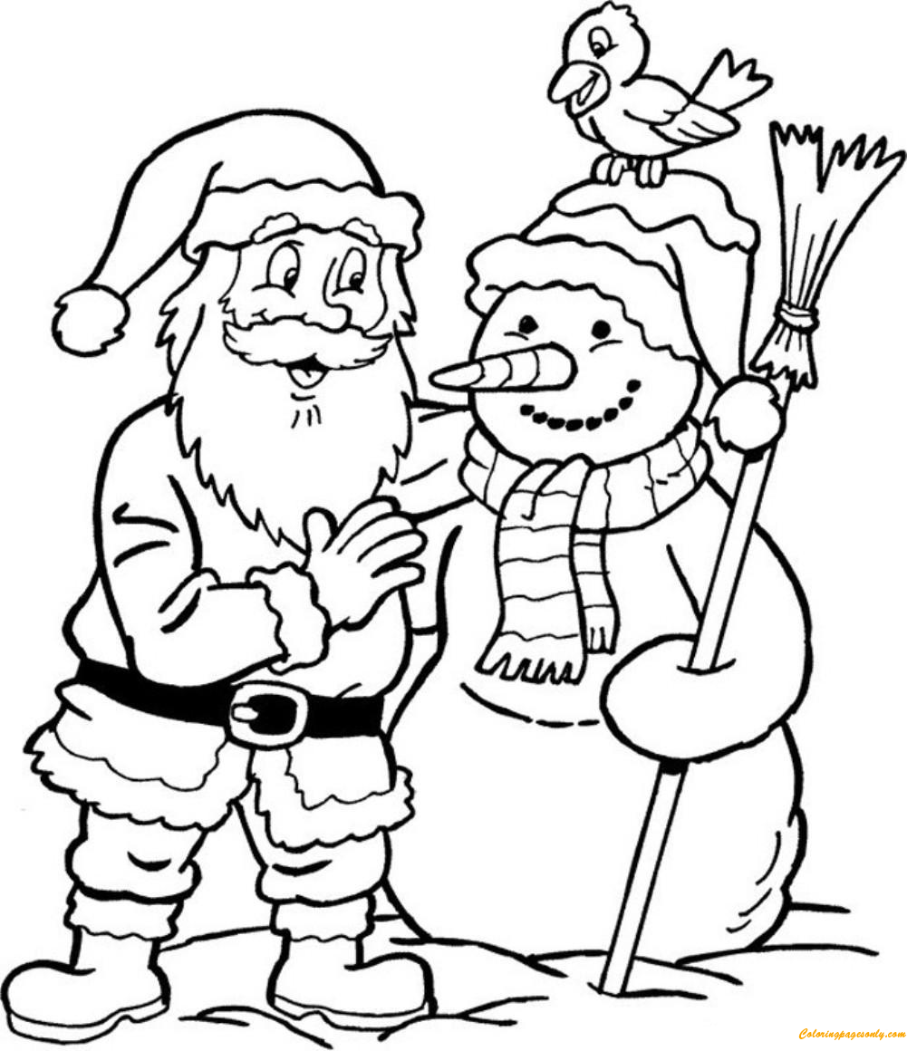 Free Coloring Pages Of Santa