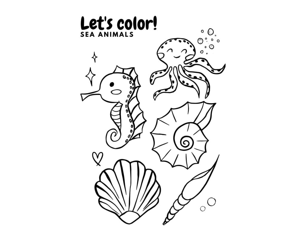 Ocean Animals Coloring Pages Printable