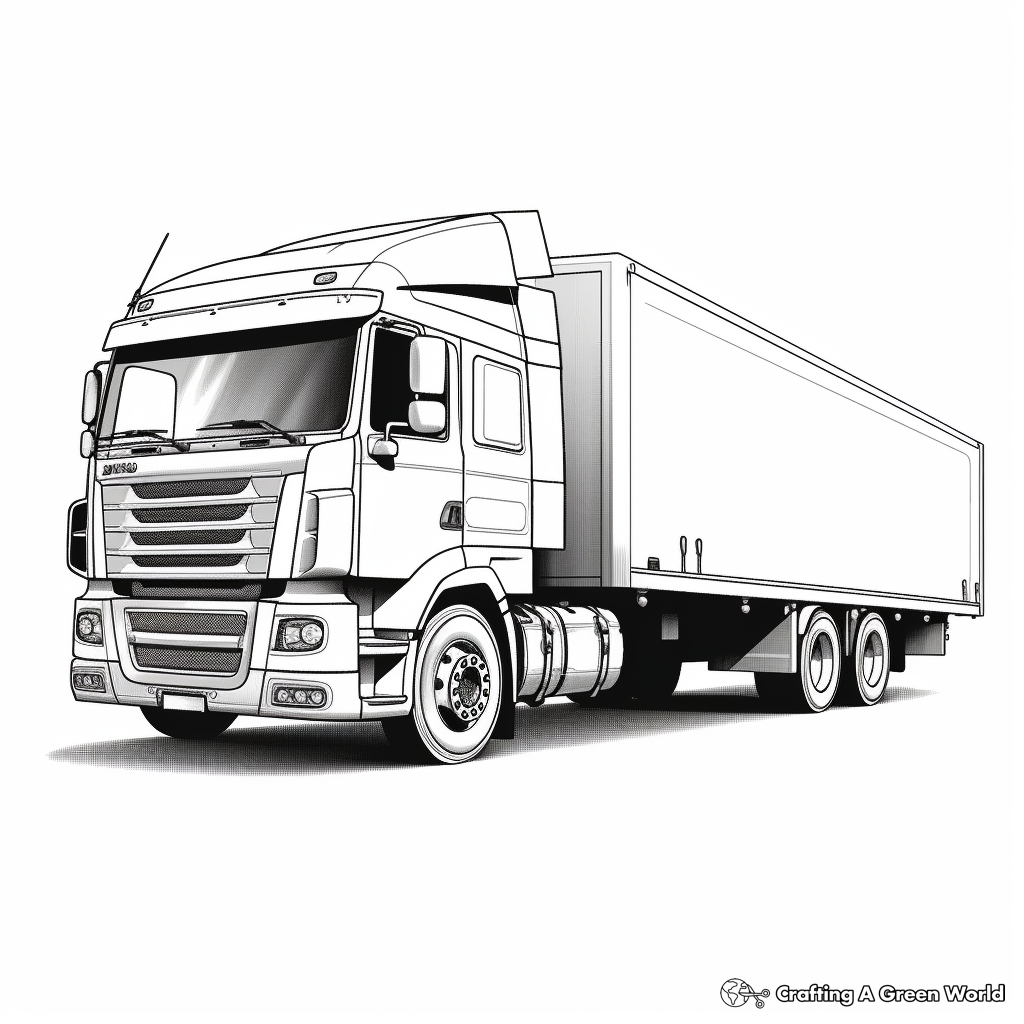 Semi Truck Trailer Coloring Pages Free Printable 