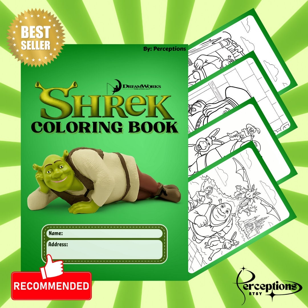 Shrek Coloring Book For Kids And Adults 34 Pages PDF Print Etsy