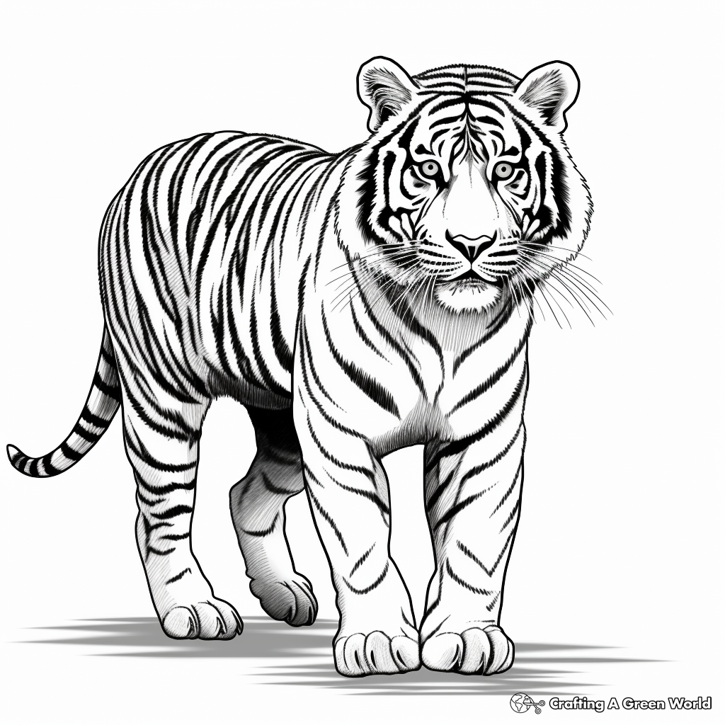 Realistic Printable Tiger Coloring Pages
