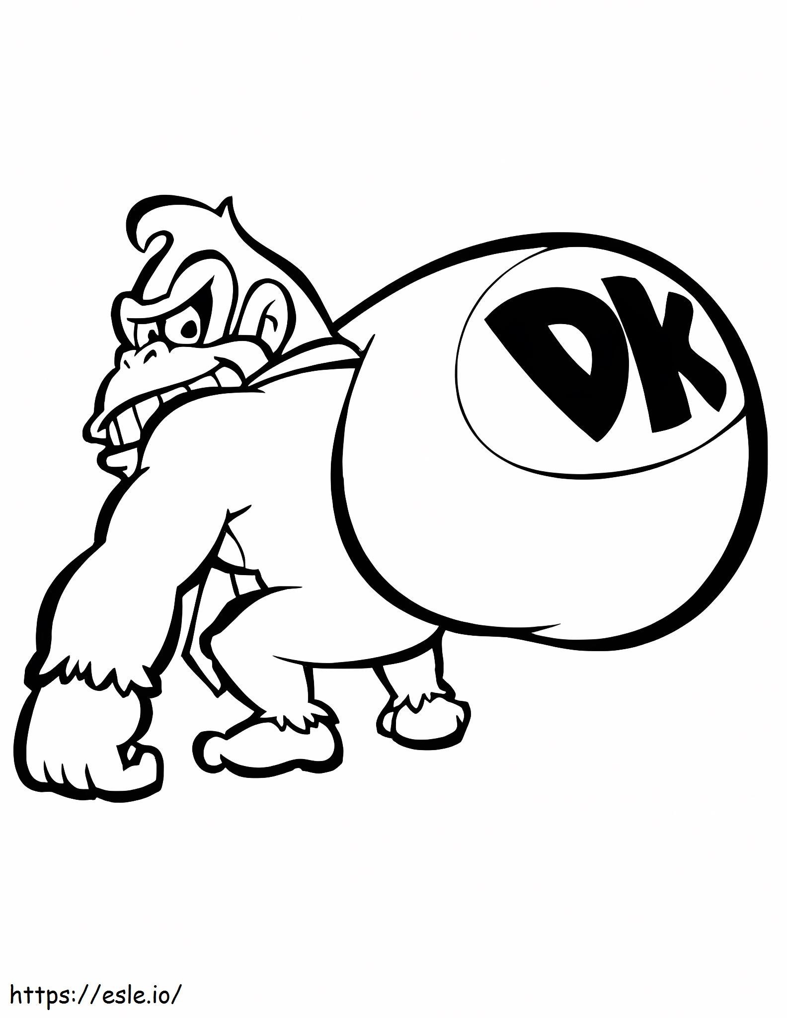 Simple Donkey Kong Coloring Page