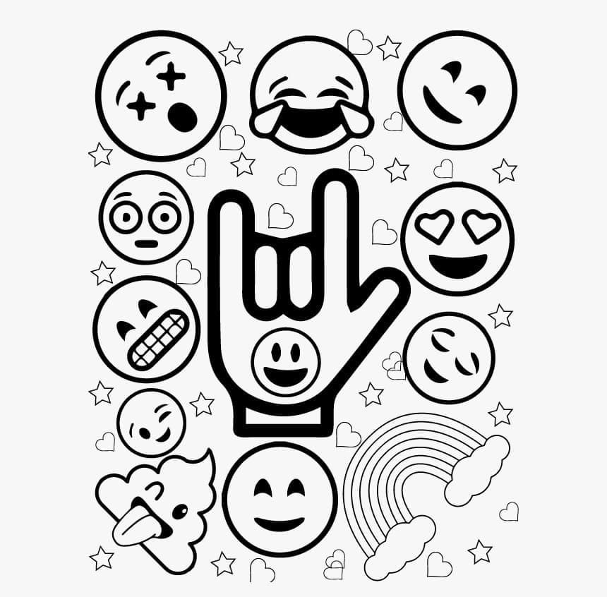 Simple Emojis Coloring Page Download Print Or Color Online For Free