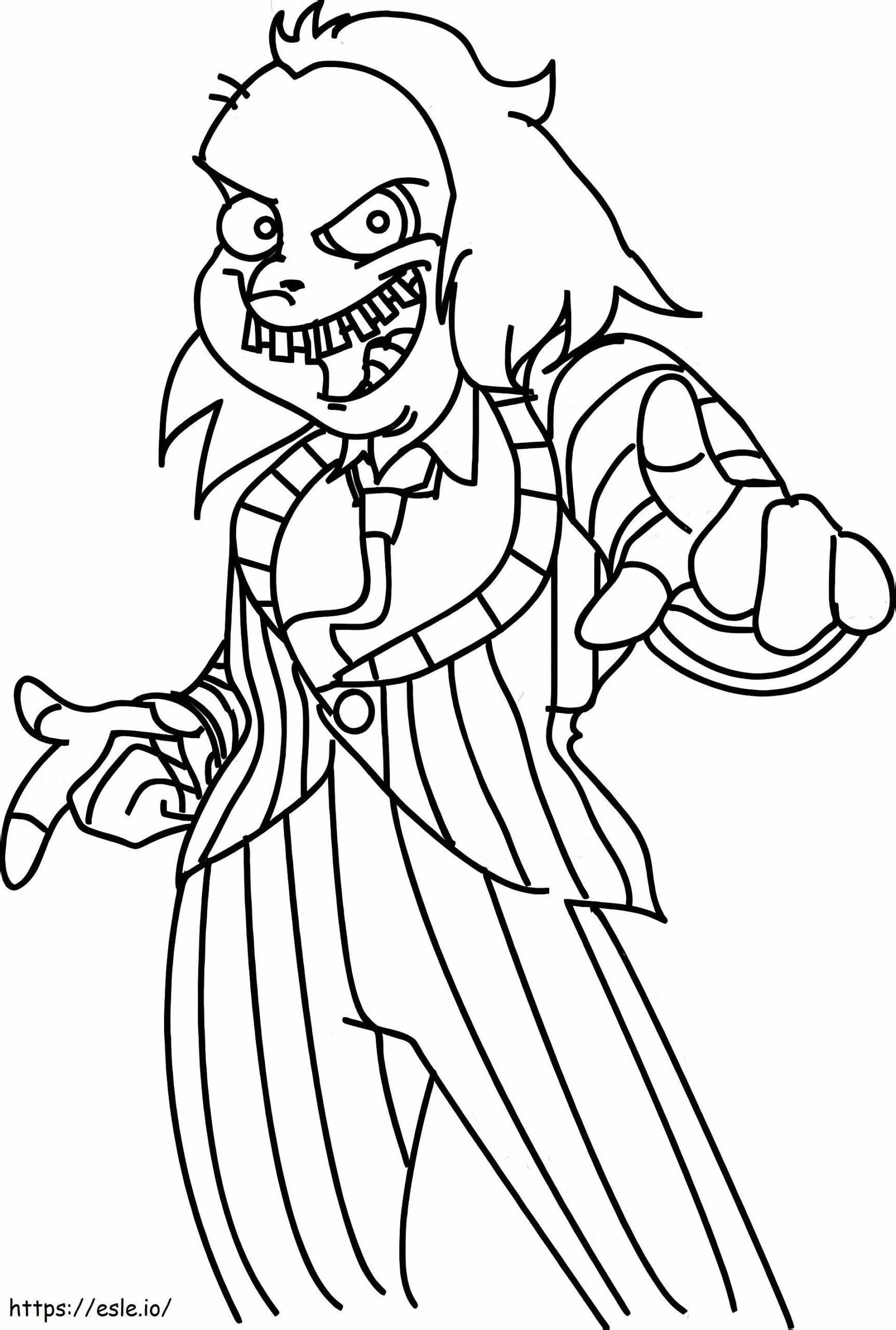 Smiling Beetlejuice Coloring Page