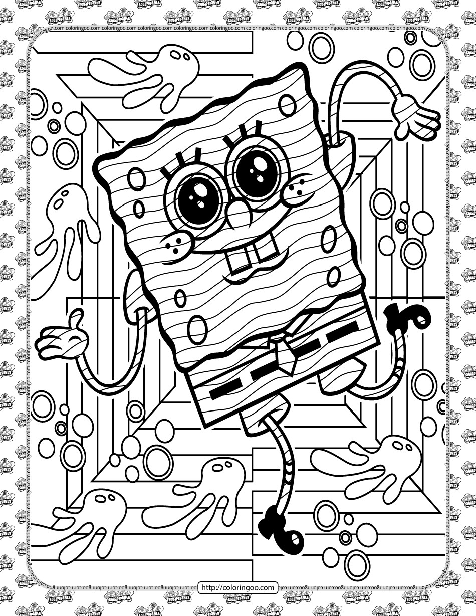 SpongeBob Coloring Sheet For Kids