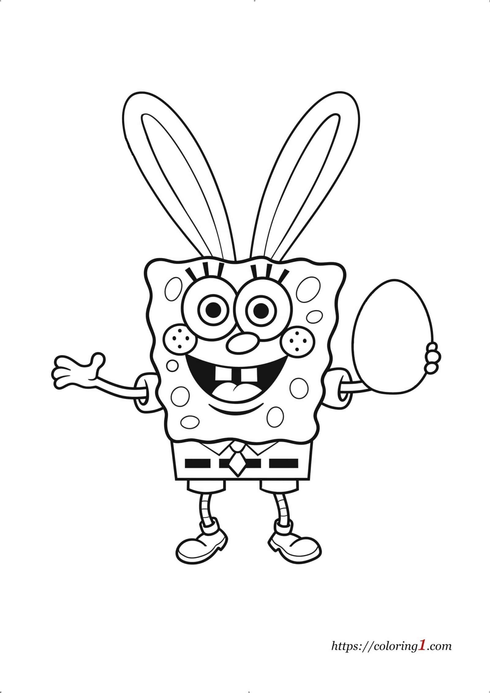 SpongeBob Easter Coloring Page Free Coloring Sheet 2024 