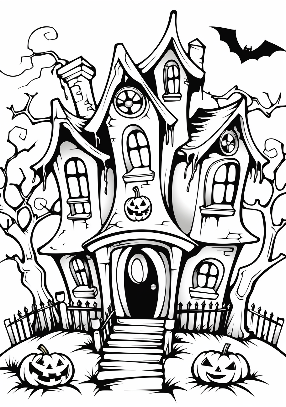 Spooky Halloween Trio Of Scary Halloween Coloring Page Fun And Engaging Printable Creations coloring Hero
