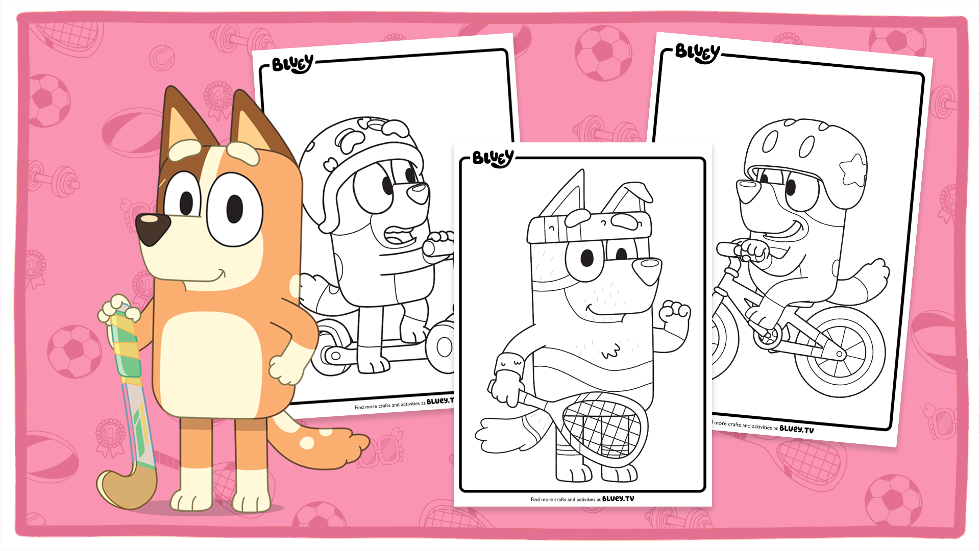 Sporty Colouring Sheets Bluey Official Website