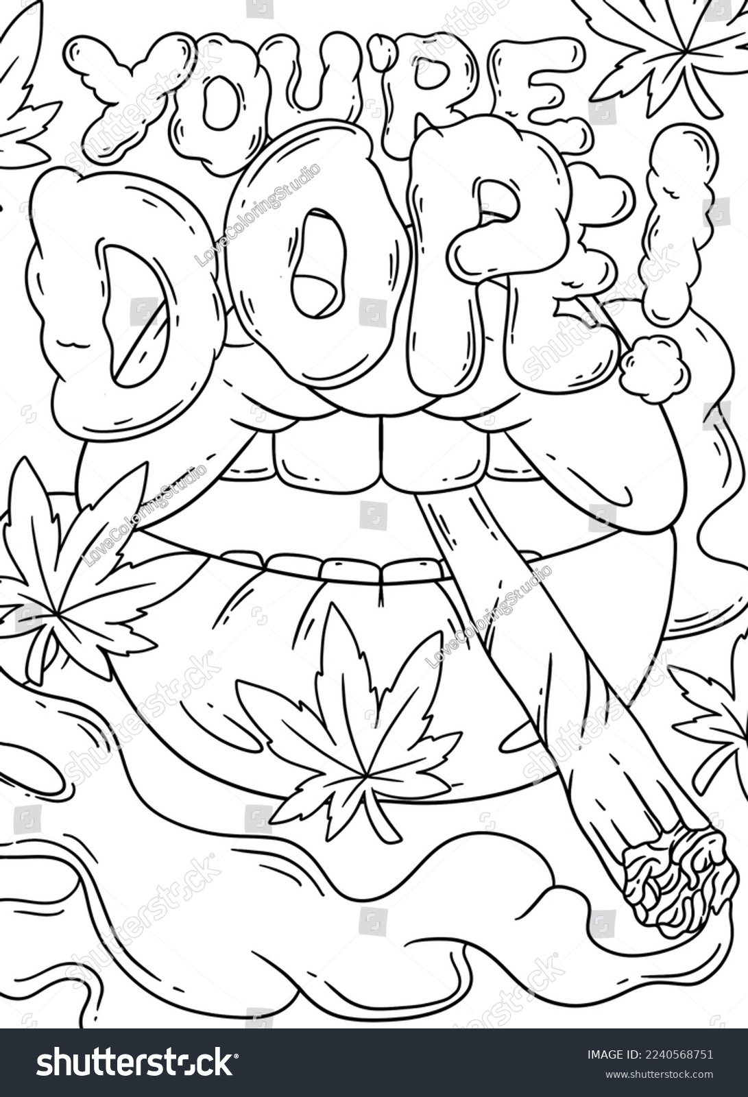 Stoner Coloring Pages Adult Stock Illustration 2240568751 Shutterstock