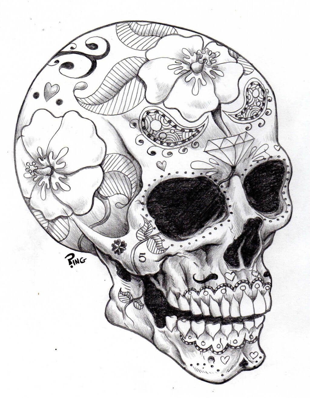 Free Coloring Pages Skulls