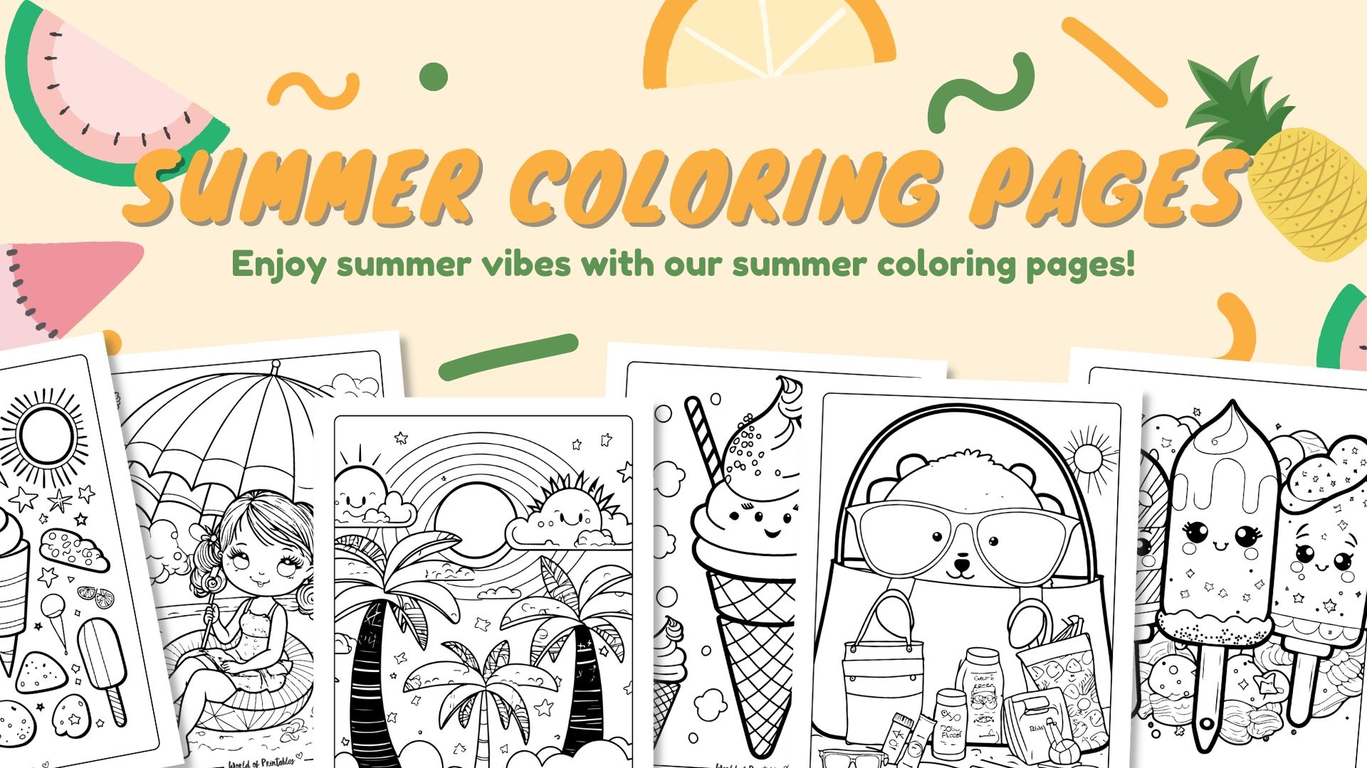 Summer Coloring Pages For Kids Adults World Of Printables