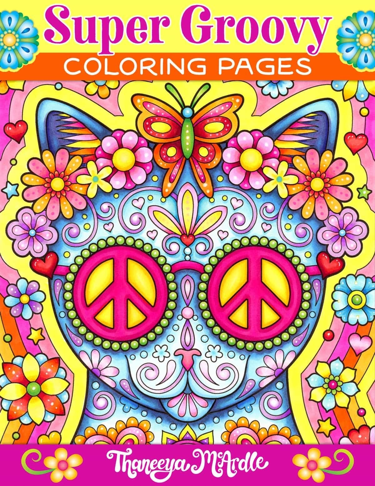 Super Groovy Coloring Pages Set Of 23 Printable Coloring Pages For Adults By Thaneeya McArdle Thaneeya