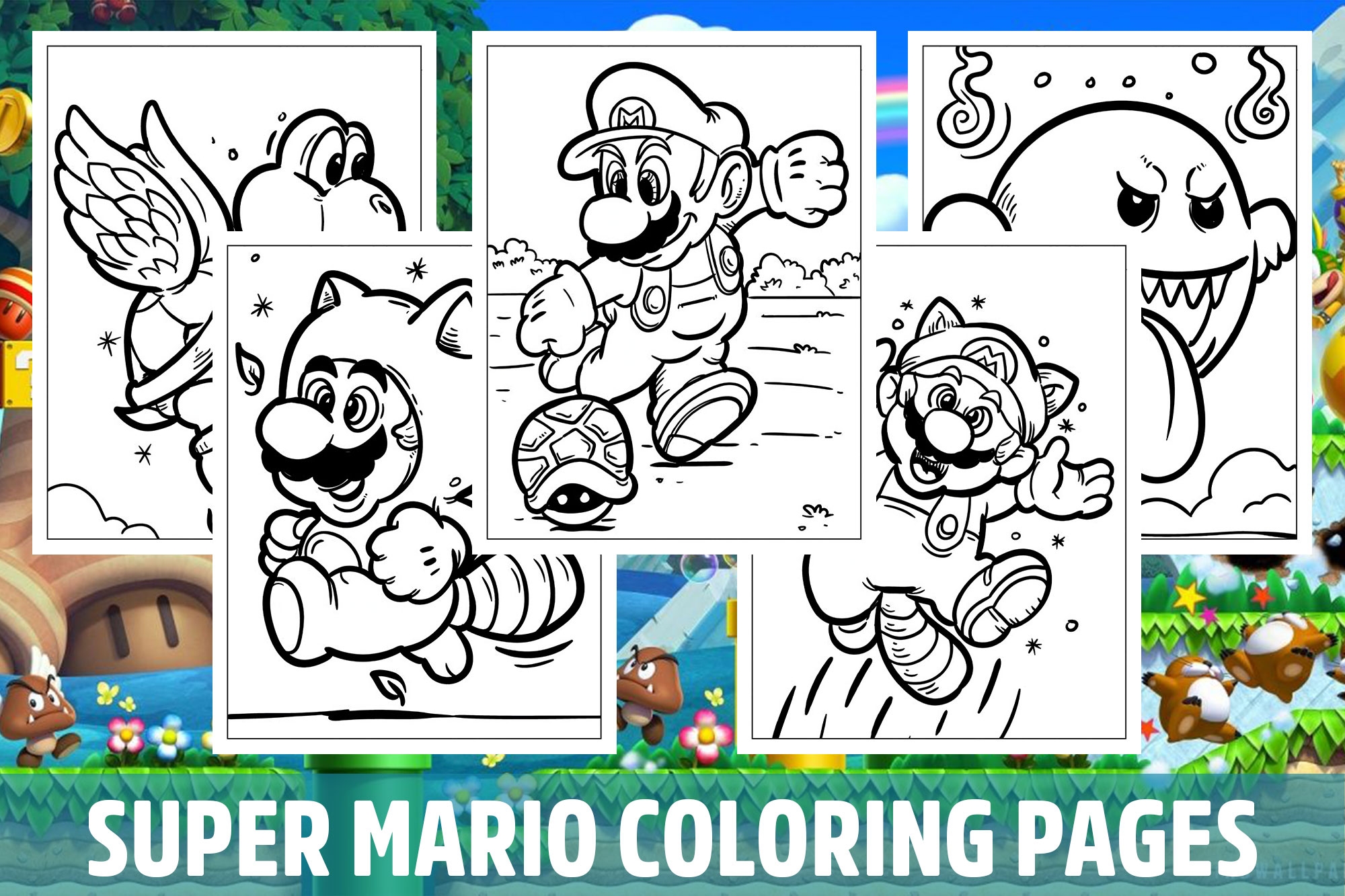 Super Mario Bros Coloring Pages Free