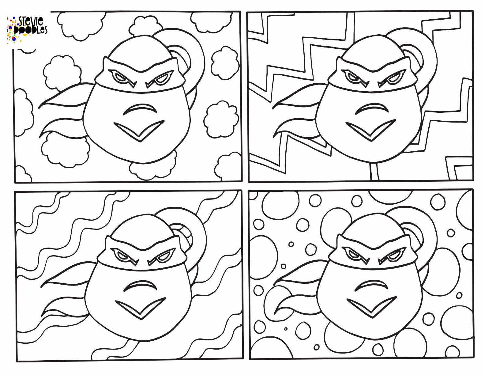 Teenage Mutant Ninja Turtles 3 Free Printable Fan Art Coloring Pages Stevie Doodles