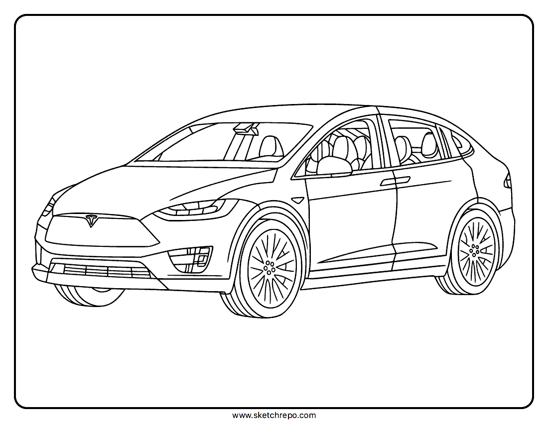 Tesla Model Y Coloring Page Sketch Repo