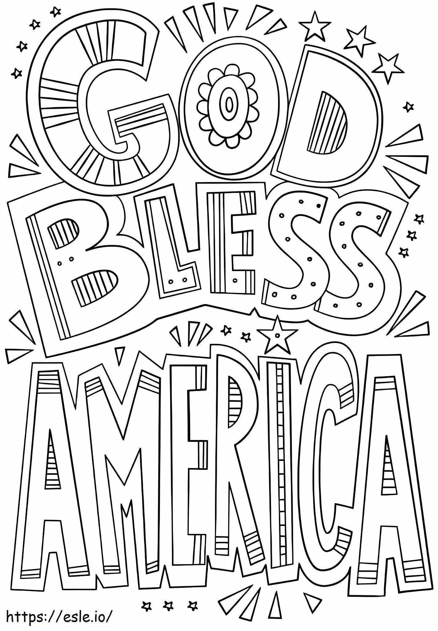 Text God Bless America Coloring Page