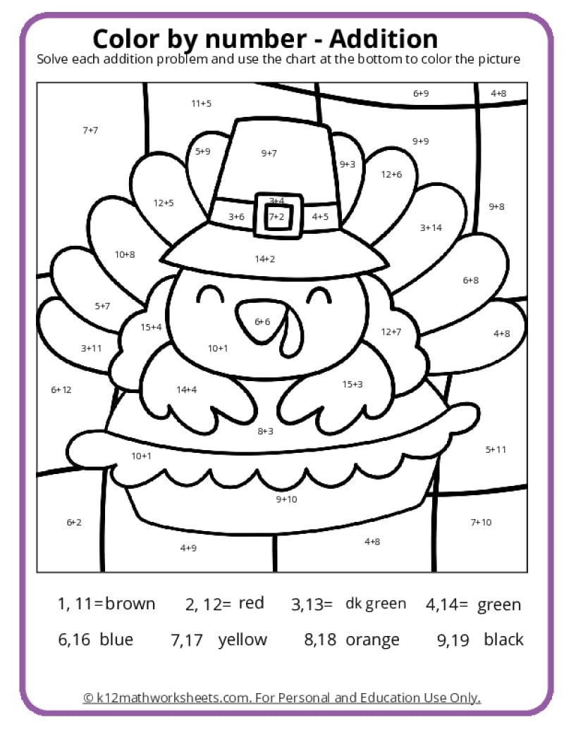 Printable Color By Number Pages