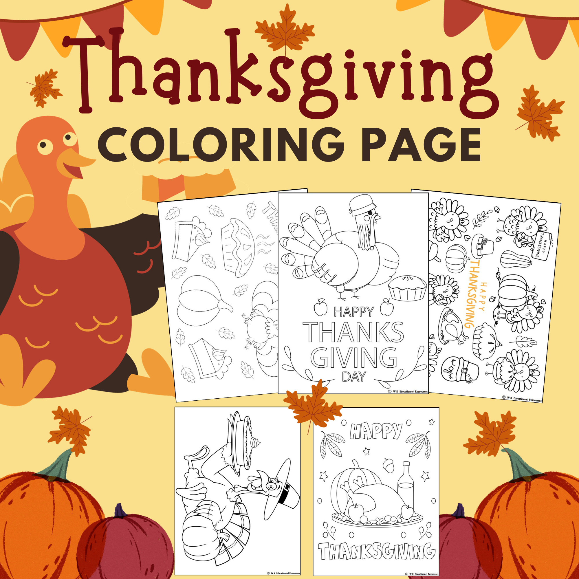Happy Thanksgiving Printable Coloring Pages