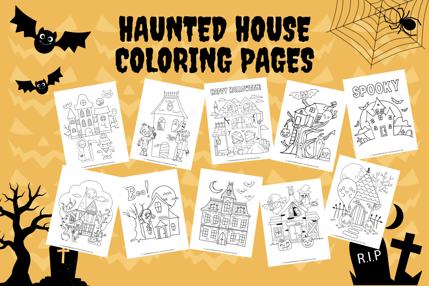 Printable Haunted House Coloring Pages