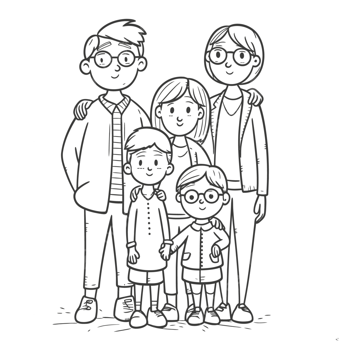 The Family Coloring Pages Printable Best Of Collection Outline Sketch Drawing Vector Wing Drawing Ring Drawing Family Drawing PNG And Vector With Transparent Background For Free Download