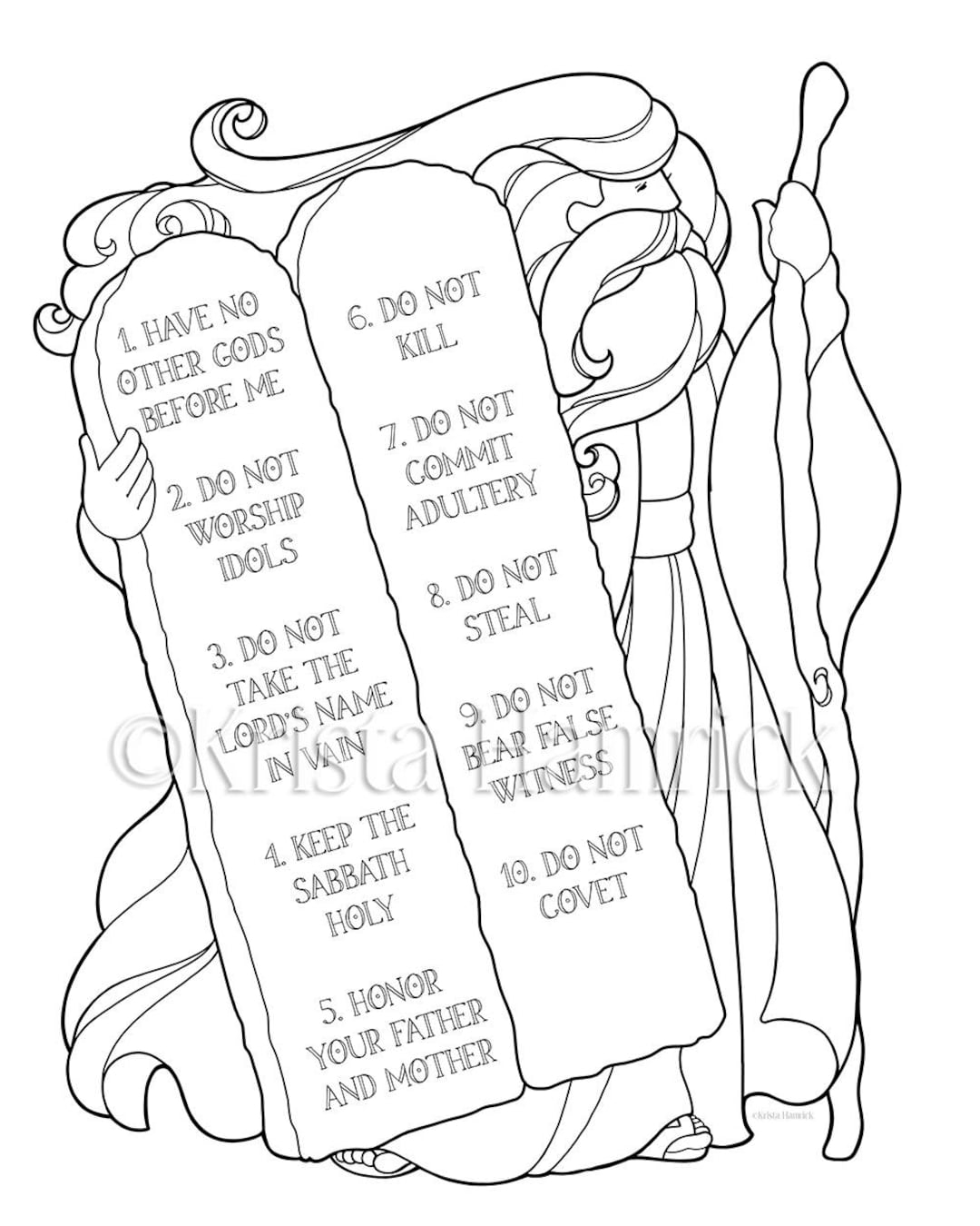 The Ten Commandments Memory Coloring Collection Includes 14 Coloring Pages For Memorization Or Lessons Etsy Canada