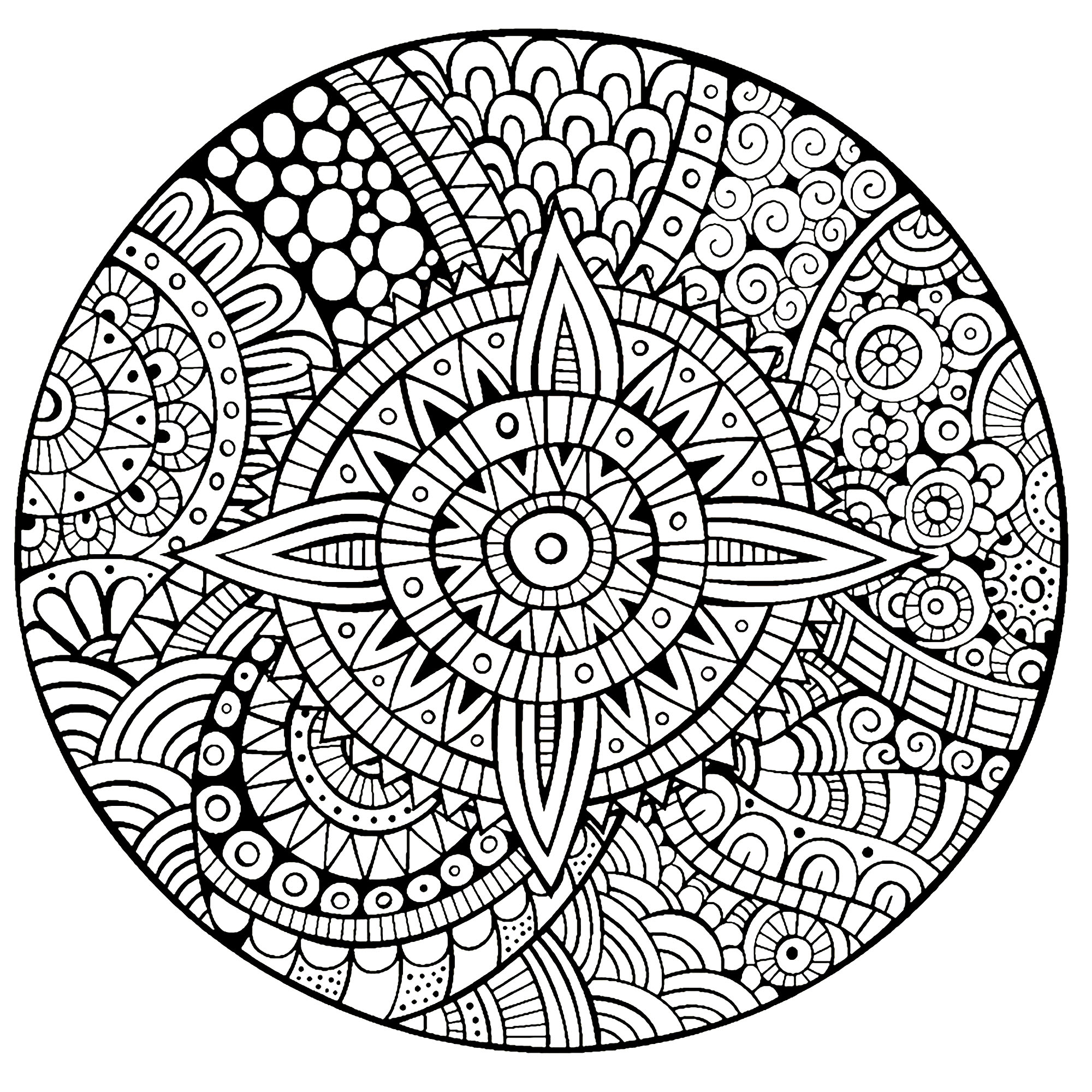 Thick Lines Mandala Zen Anti stress Mandalas
