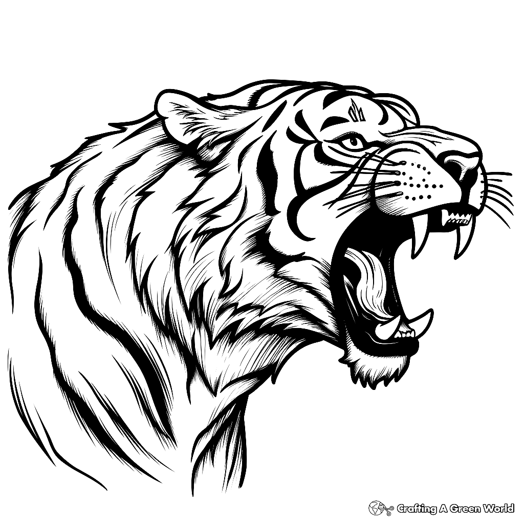 Tiger Face Coloring Pages Free Printable 