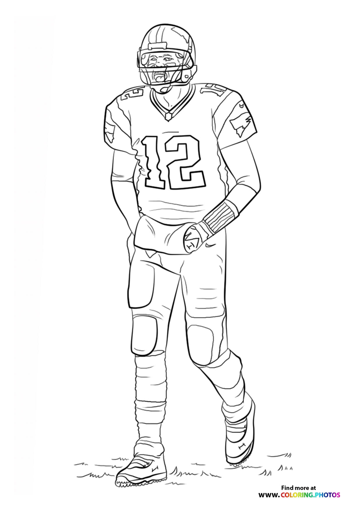 Tom Brady NFL Player Coloring Pages For Kids